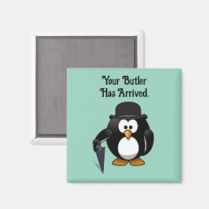 Aimant Cartoon de pingouin à boutons doux et classe avec