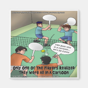 Aimant Cartoon de tennis drôle T-shirts Cartes Cadeaux et
