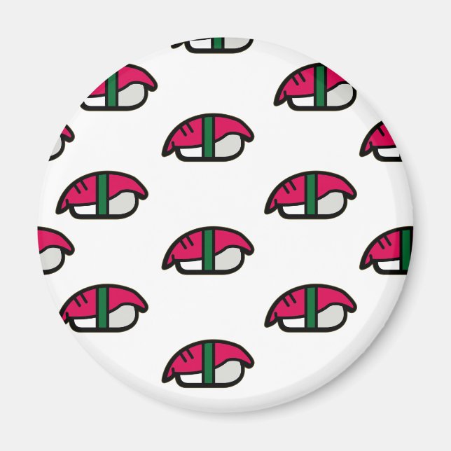 Aimant Cartoon Kawaii Sushi, Fish Rice & Seaweed (Devant)