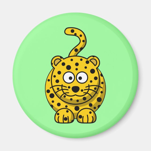 Aimant Cartoon mignon Leopard (Devant)