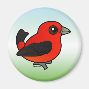 Aimant Cartoon Scarlet Tanager