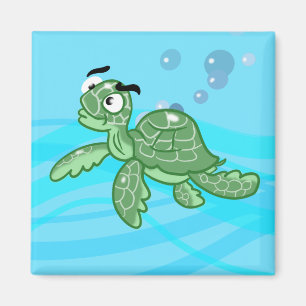 Aimant Cartoon Sea Turtle