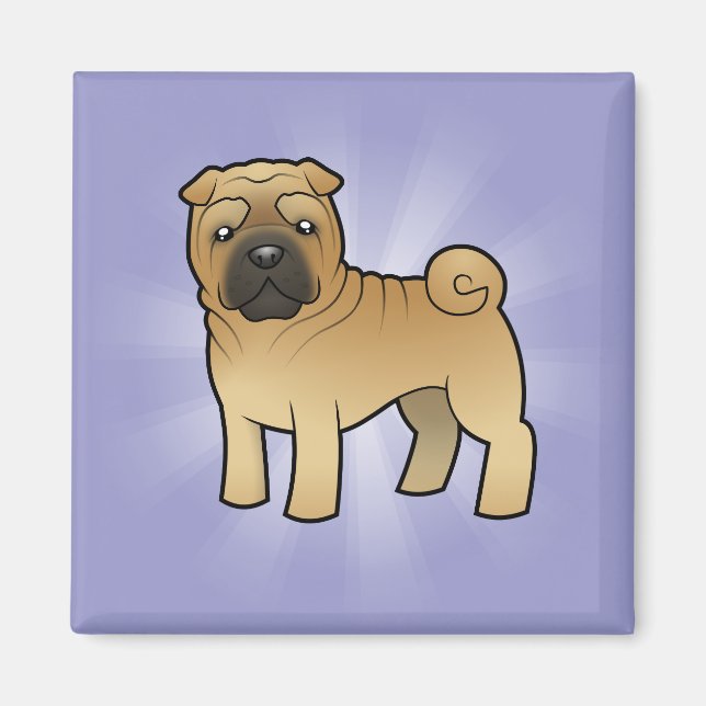 Aimant Cartoon Shar Pei (Devant)