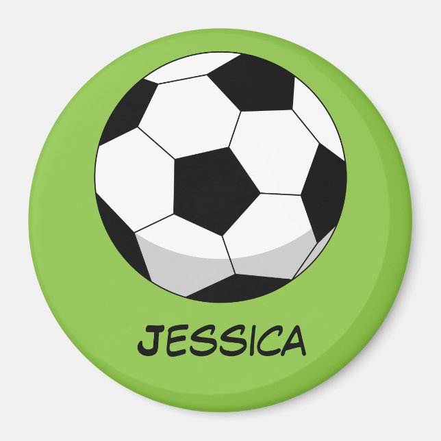 Aimant Cartoon Soccer Ball | Add Your Name (Devant)