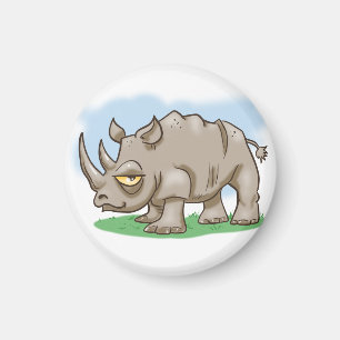 Aimant Cartoon souriant Rhino