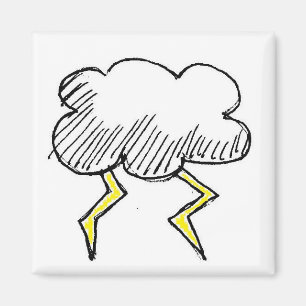 Aimant Cartoon Storm Cloud Rainy Day Design