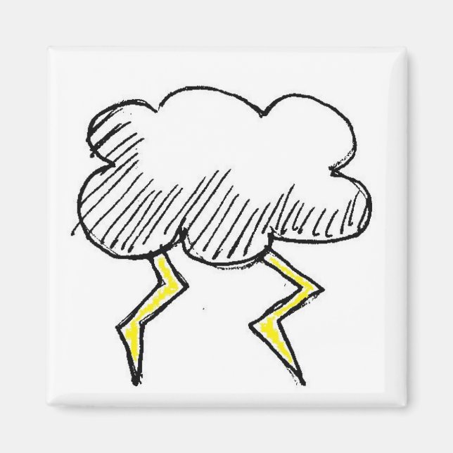 Aimant Cartoon Storm Cloud Rainy Day Design (Devant)