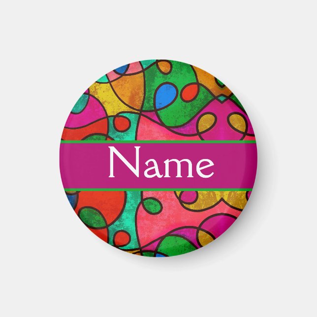 Aimant Cartouche couleur personnalisée avec votre nom (Devant)