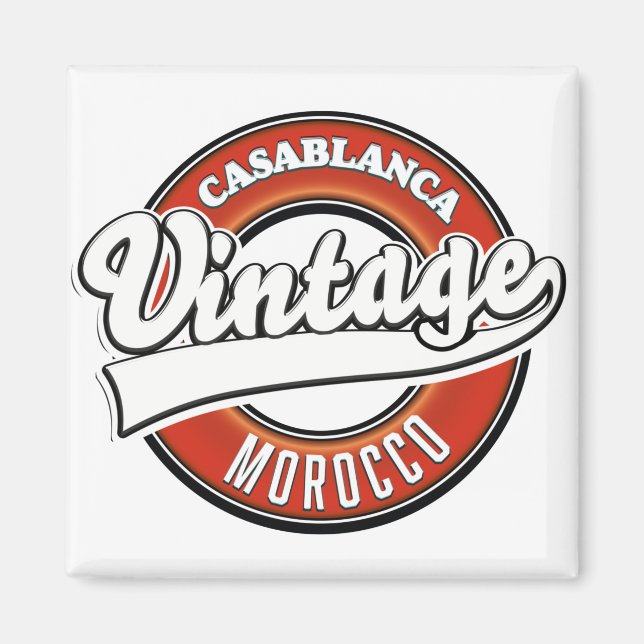 Aimant Casablanca Maroc logo vintage (Devant)