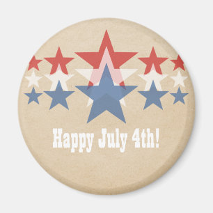 Aimant Cascade rouge, blanc et bleu étoile