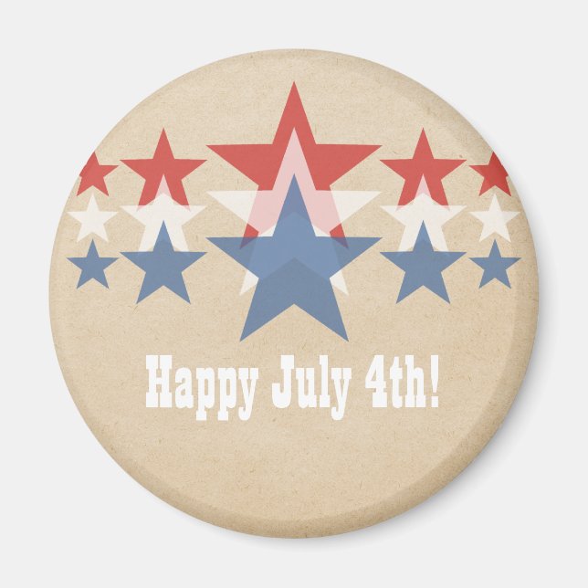 Aimant Cascade rouge, blanc et bleu étoile (Devant)