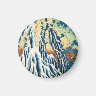 Aimant Cascade vintage japonaise d'ukiyo-e Hokusai