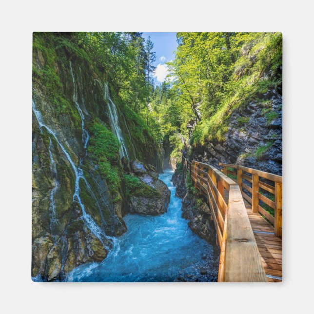 Aimant Cascade Wimbachklamm Gorge Wooden Path Bavarois (Devant)
