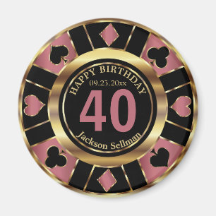 Aimant Casino Chip Las Vegas Anniversaire - Rose Gold