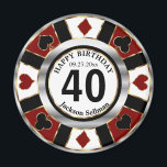 Aimant Casino Chip Las Vegas Anniversaire - Rouge foncé<br><div class="desc">Las Vegas Poker Chip Anniversaire dans un rouge foncé Magnet Design. Ce design fonctionne bien pour n'importe quel anniversaire comme un 21ème anniversaire, 30ème, 40ème, 50ème, 60ème, 70ème anniversaire aussi... .fais-le tout âge que tu veux. ⭐ Ce Produit est 100% Personnalisable. Les graphiques et/ou le texte peuvent être ajoutés, supprimés,...</div>