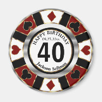 Casino Chip Las Vegas Anniversaire - Rouge foncé