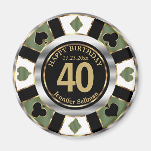 Aimant Casino Chip Las Vegas Anniversaire - Vert