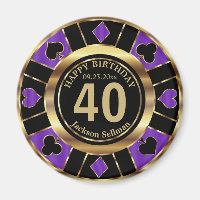 Casino Chip Las Vegas Anniversaire - violet et or
