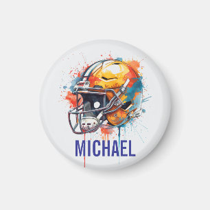 Aimant Casque de football de motivation inspirante nom