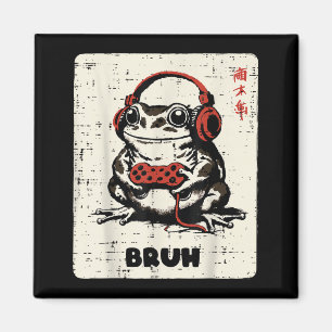 Aimant Casque de gamer grenouille Bruh Gaming Meme garçon