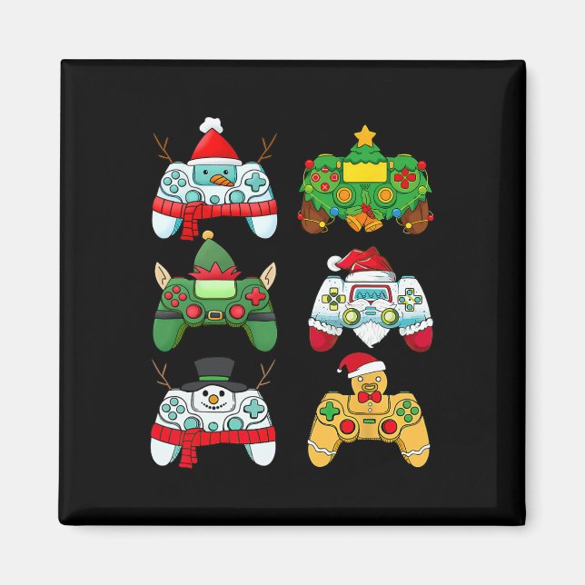 Aimant Casque de Père Noël de manette de jeu vidéo pour g (Devant)