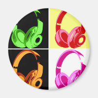 Casque de quatre couleurs Pop Art Tête Téléphone