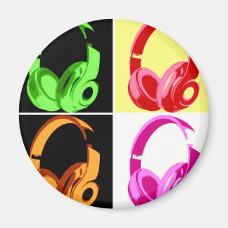 Aimant Casque de quatre couleurs Pop Art Tête Téléphone