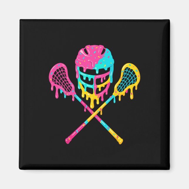 Aimant Casque Lacrosse Lâcheuse Casque Crème de glace Bât (Devant)