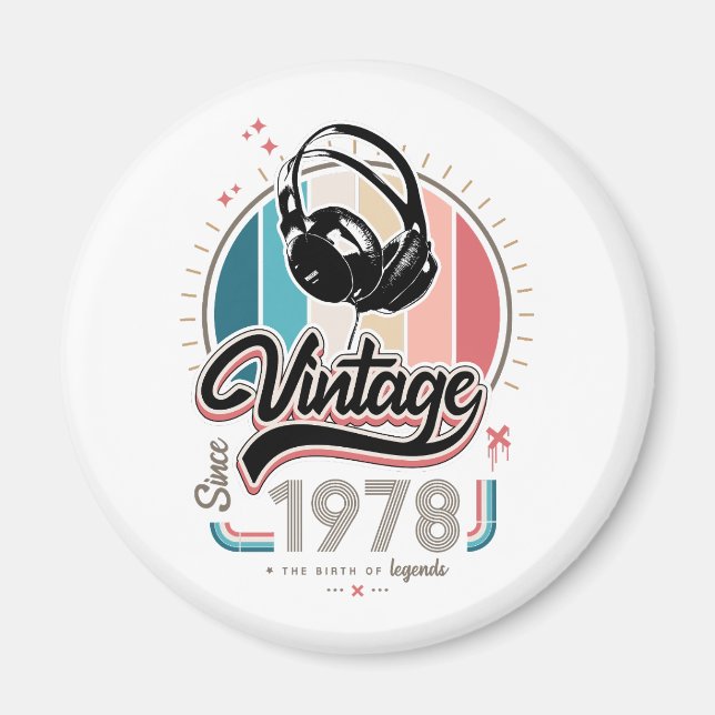 Aimant Casques vintages depuis 1978 (Devant)