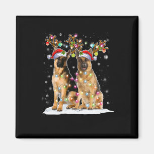 Aimant Casquette de rennes malinois belge Père Noël Chris