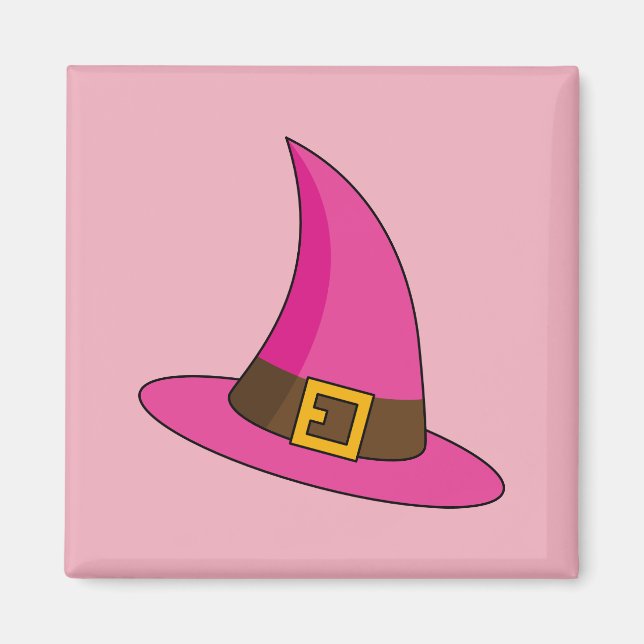 Aimant Casquette de sorcière rose (Devant)