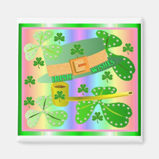 Aimant Casquette et Shamrock irlandais