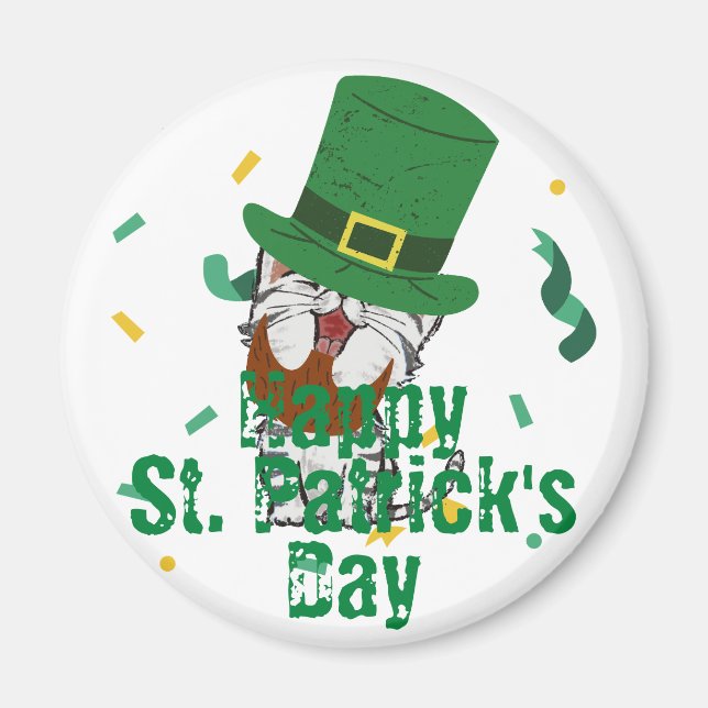 Aimant Casquette vert chanceux Shamrock St. Patrick's Day (Devant)