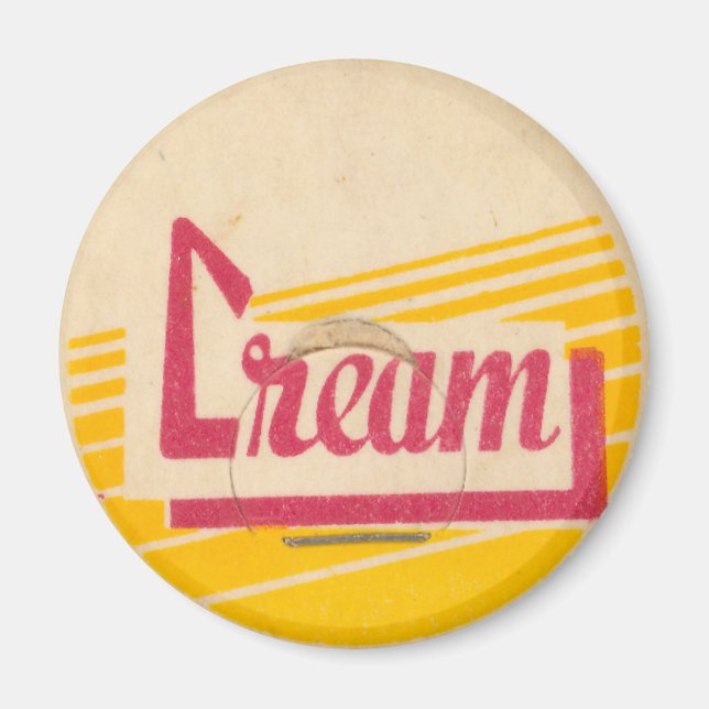 Aimant Casquette vintage de bouteille de lait (Devant)