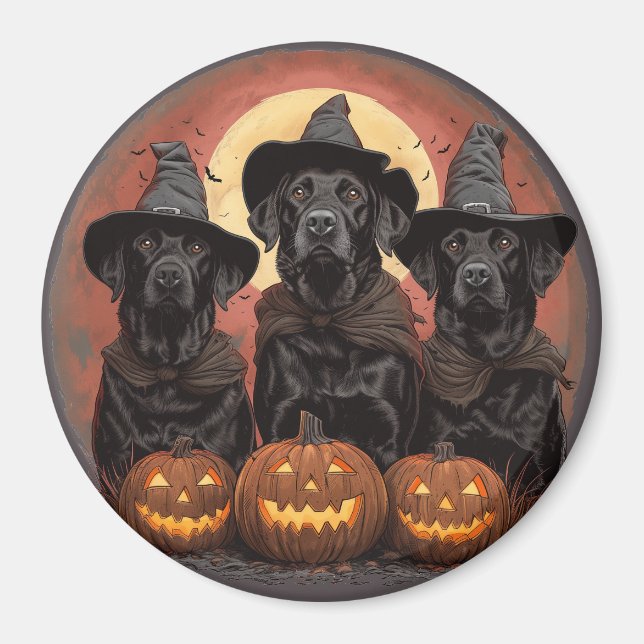 Aimant Casquettes de sorcière pour chiens de trieuse d'Ha (Devant)