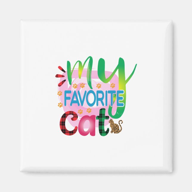 Aimant Cat Art My Favorite Cat (Devant)