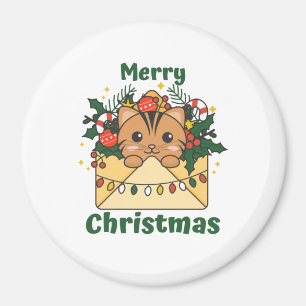 Aimant Cat Christmas Letter Winter Animals