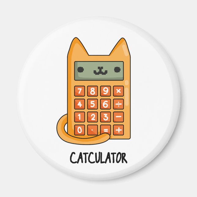 Aimant Cat-culator Funny Calculator Pun (Devant)