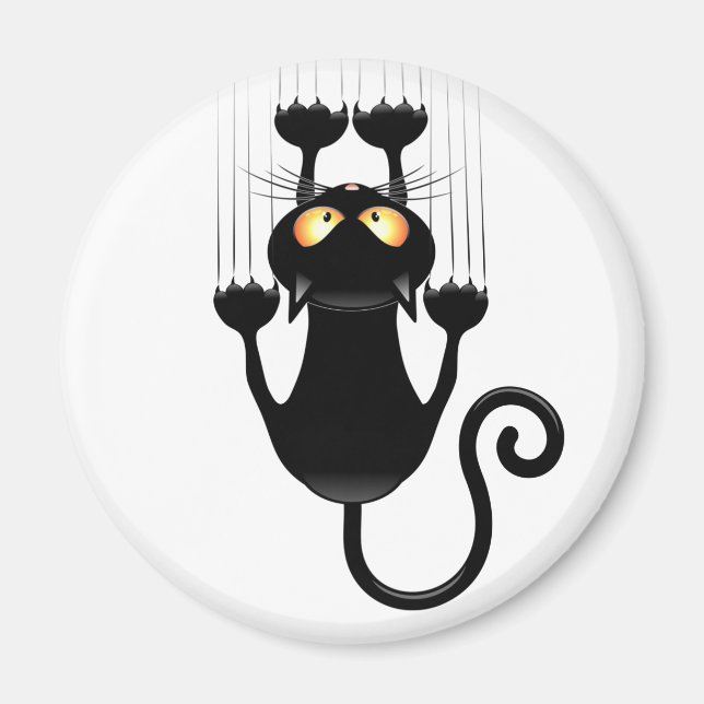 Aimant Cat Falling down fun cartoon character (Devant)