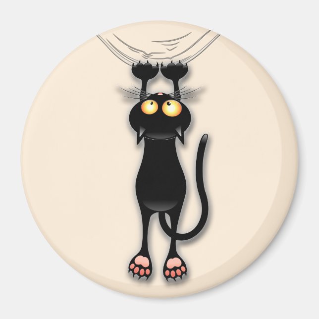 Aimant Cat funny Character Scratching Fabric (Devant)
