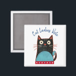 Aimant Cat Ladies Vote Script Feminist Rustic Funny migno<br><div class="desc">"Les femmes de chat votent". Soyez fiers et partagez votre soutien à Kamala Harris chaque fois que vous utilisez cet aimant féministe mignon, amusant, graphique et graphique. Une jolie illustration de chat rustique en noir, rouge, blanc et turquoise bleu et bleu marine manuscrite typographie recouvre un arrière - plan blanc....</div>