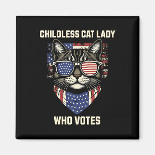 Aimant Cat Lady Qui Vote Pour L'Élection De Kamala Harris