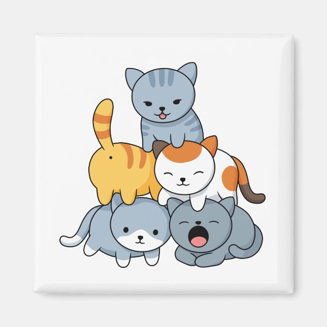 Aimant Cat Pyramid - Group of Cats (Devant)