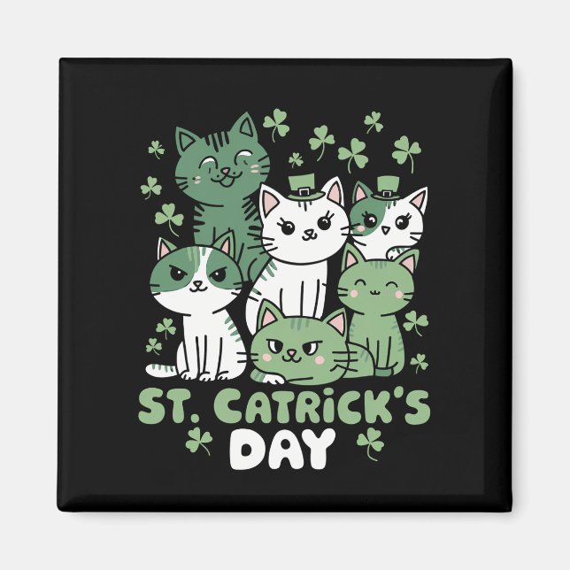 Aimant Cat St Patrick's Day Funny Catrick's Day (Devant)