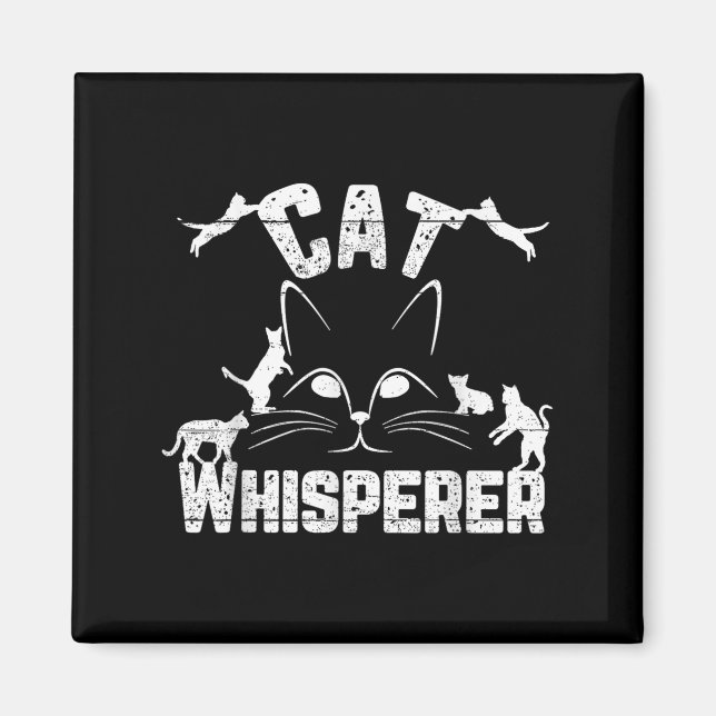Aimant Cat Whisperer Drôle Amoureux des chats Kitty Face  (Devant)