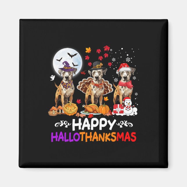 Aimant Catahoula Leopard Chien Noël Hallothankmas Thé (Devant)