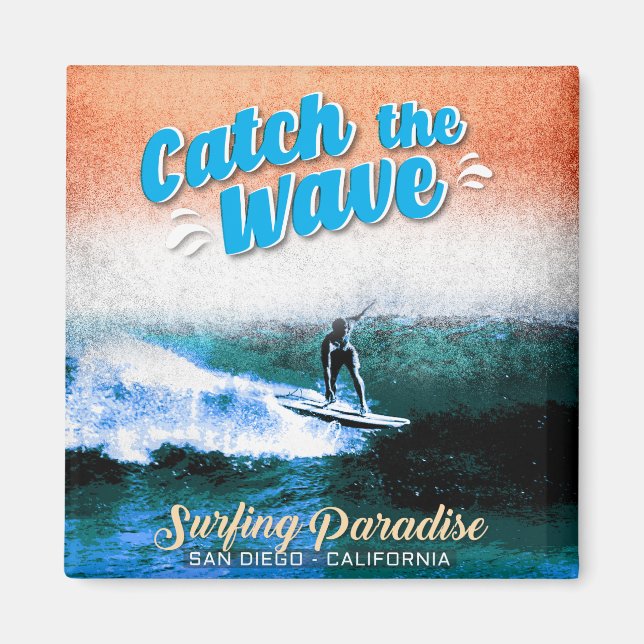 Aimant Catch the Wave - Le paradis du surf (Devant)