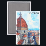 Aimant Cathédrale colorée Florence Italie Duomo<br><div class="desc">Magnifique aquarelle Magnet présentant le monument historique Cattedrale di Père Noël Maria del Fiore est le Duomo di Firenze,  la cathédrale populaire et le bâtiment de la célèbre destination touristique italienne Florence. Fait un grand souvenir et un cadeau de voyage pour chaque touriste et visiteur de la destination européenne.</div>