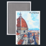 Aimant Cathédrale colorée Florence Italie Duomo<br><div class="desc">Magnifique aquarelle Magnet présentant le monument historique Cattedrale di Père Noël Maria del Fiore est le Duomo di Firenze,  la cathédrale populaire et le bâtiment de la célèbre destination touristique italienne Florence. Fait un grand souvenir et un cadeau de voyage pour chaque touriste et visiteur de la destination européenne.</div>