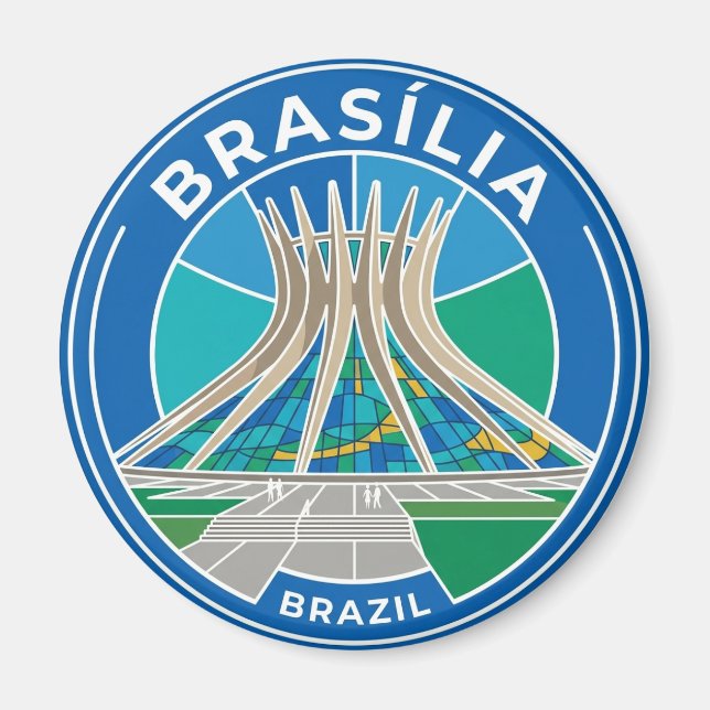 Aimant Cathédrale de Brasília Brésil (Devant)